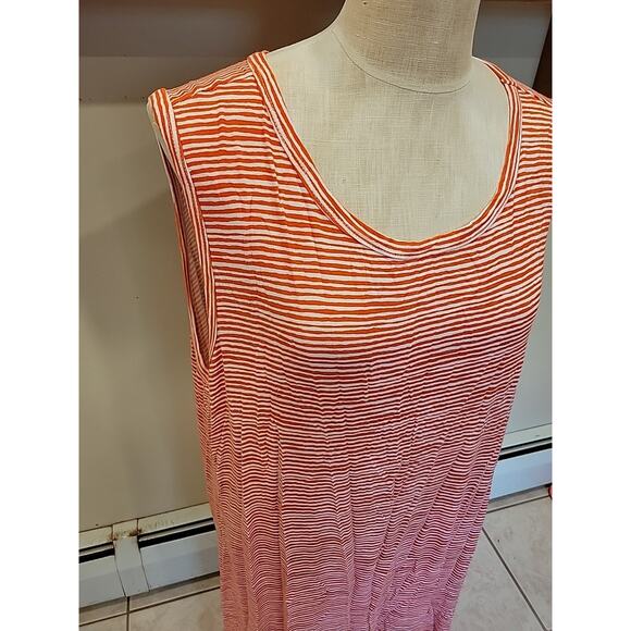 Philosophy Orange Striped Sleeveless Fitted Dress Women's Size 3X - Picture 2 of 9